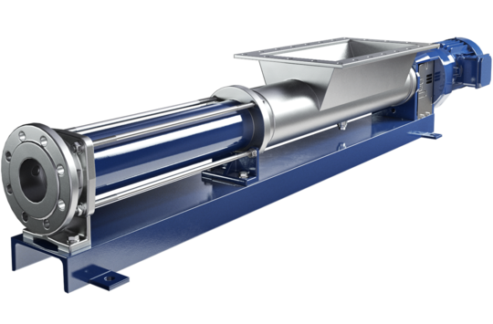 SEEPEX BT standard open hopper progressive cavity pump is used to convey highly viscous products with low flowability.